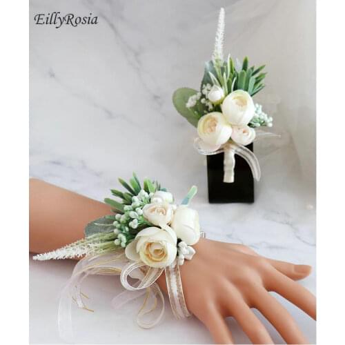 EillyRosia Nordic Bride Grooms Boutonnieres Western-style Wedding Best Man Corsage Bridesmaid Wrist Flower Accessoires Mariage