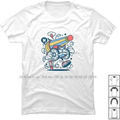 Cannon Ball T Shirt 100% Cotton Cartoon Cannon Movie Comic Tage Game Ball Anno Age Ny No Me