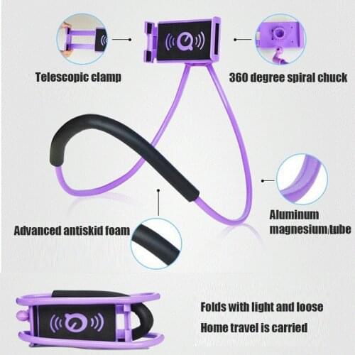 Lazy Bracket Universal 360 Degree Rotation Flexible Phone Selfie Holder Snake-like Neck Bed Mount Anti-skid For iPhone Android