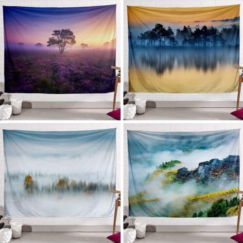 Blue Sea Scenery Tapestry Indian Mandala Tapestries Boho Bedroom Wall Rug Hippie Home Decor Aesthetic Room Decor Tapiz Gobelin