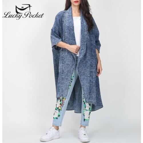 Женские джинсовые тренчи Lucky Pocket China At AliExpress