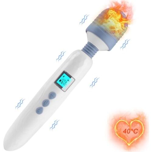 36 Speeds LCD AV Stick Vibrator Female Masturbation Massager Magic Wand Heated G Spot Vibrator Clitoris Stimulate Sex Toys