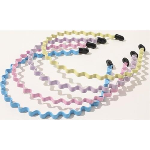 2020 New Headbands Woman Wavy Hair Band High Elasticity Iron Non Slip Colorful Hair Hoop Bezel Hair Bands Girls Hair Accessories