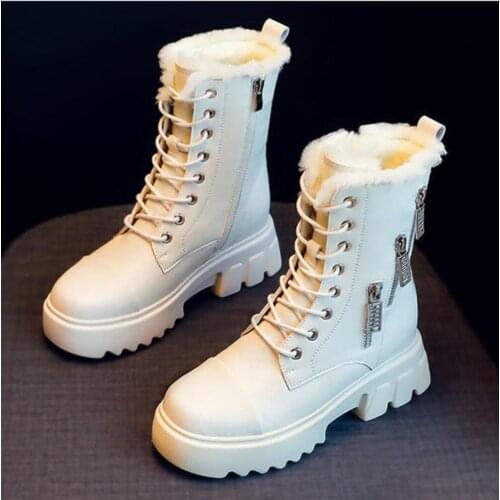 Luxury New Hot Ladies High Platform Snow Boots Fashion High Heels Ankle Botas Women 2020 Party Wedges Warm Shoes Mujer Booties