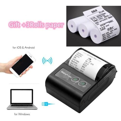 NEW Portable 58mm Thermal Receipt Printer Wireless BT Mobile Thermal Printer for Supermarket Restaurant Retail Store Warehouse