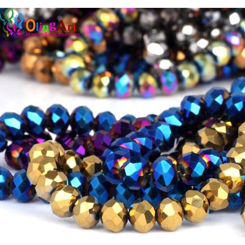 OlingArt 3/4/6/8/10/12mm AAA Mixed Faceted Glass Crystal bead Rondelle Spacer Beads DIY Bracelet choker necklace jewelry making