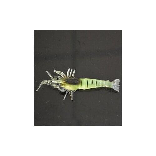 Wholesale fishing lures 7.5cm 3.4g shrimp lure soft bait artificial crank hook single hook lure 50pcs/lot bulk lure tackle