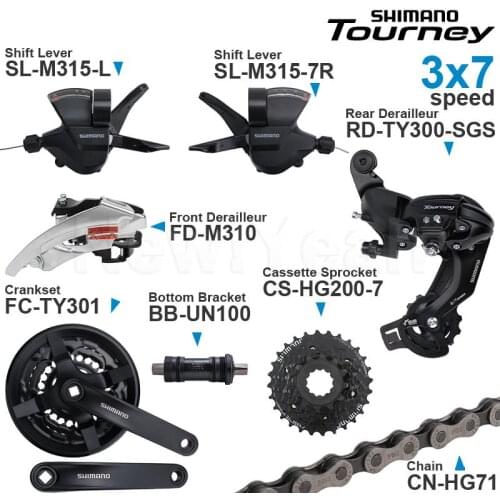 SHIMANO ALTUS Acera 3x7 Speed Groupset include M315 Shifter M310 Front/ TY300 Rear Derailleur Crankset Cassette Sprocket Chain