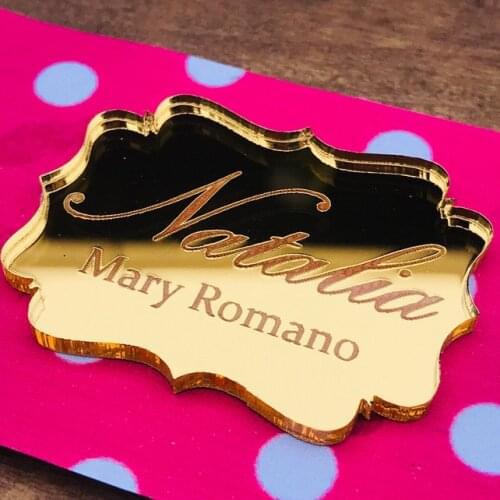 Personalised Acrylic Mirror Chocolate Bar Bonbonniere Plaque Mirrored Tags Gift Tag Engraved Plaque Custom
