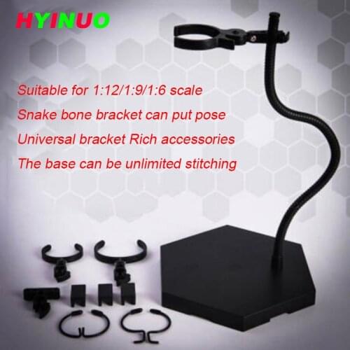 1/6 Stand Figure Body Black Universal Bracket Snake Bone Pose able Stand Fit 1/6 1/9 1/12 Action Figure Stand Base Accessories
