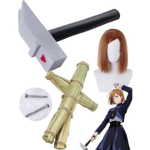 Jujutsu Kaisen Nobara Kugisaki Anime Cosplay Props Resin Hammer Little Grass Doll Party Halloween Party Accessories For Woman