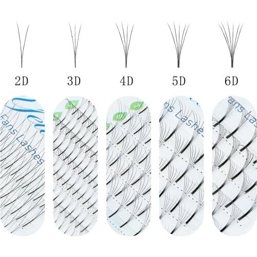 12Lines Long Stem Premade Volume Fans Faux Mink Premium Individual Eyelash Extension Handmade Natural Pre Made Lashes Extensions