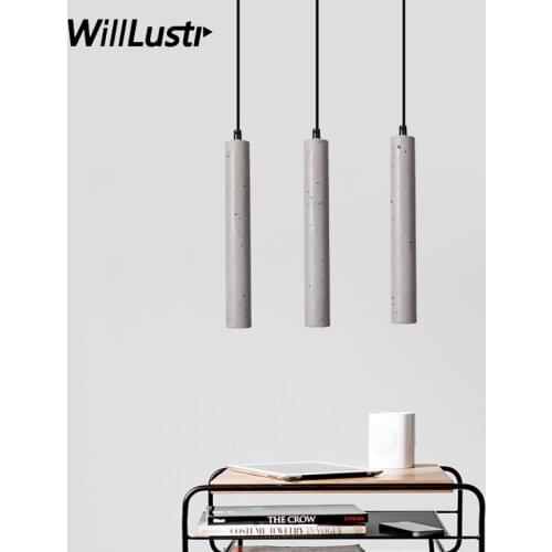 Modern cement LED pendant lamp minimalist design hanging lighting restaurant hotel office dinning room concrete suspension light