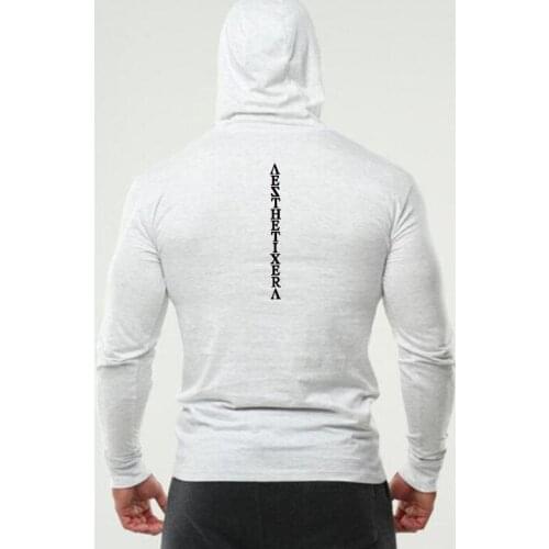 Gym Shirt Sport Hooded T Shirt Men Rashgard Fit Running T-Shirt Men Fitness Tshirt Elastic Brand Sportswear Long Sleeve Tshirt