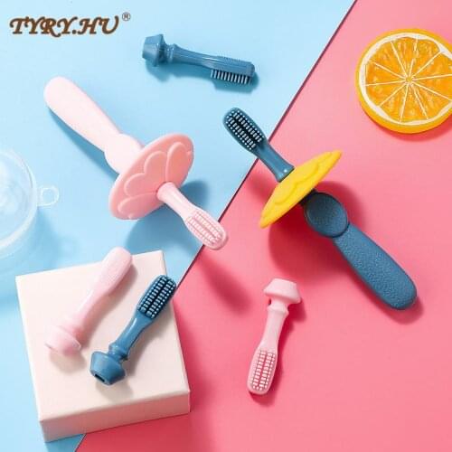 TYRY. HU 1/5pcs Baby Silicone Soft Training Toothbrush Dental Oral Care Tooth Brush Tool Baby Finger Tooth Brush Infant Newborn