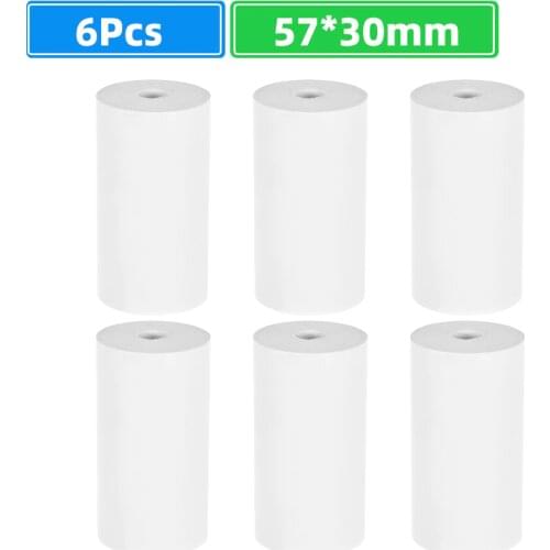 6 Rolls Thermal Receipt Paper Roll 57x30mm POS Printer Mobile Bluetooth Cash Register Papers Bill Ticket Printing Thermal Paper