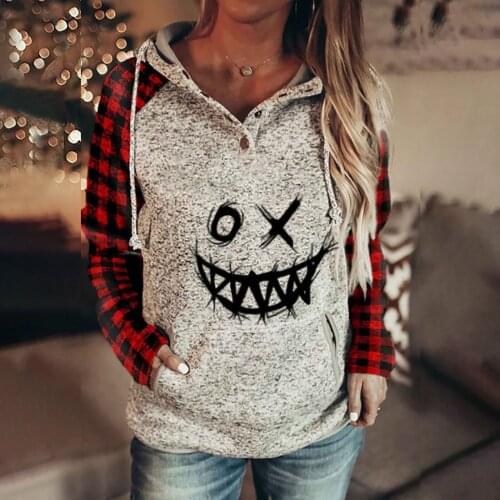 Woman Halloween Long Sleeve Oversized T Shirt Winter Tops Fashion Hoodie T-shirts Women 2021 Vintage Clothes Blusa Feminina