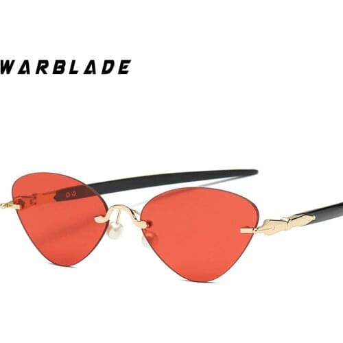 2018 Rimless Cateye Sunglasses Women New Fashion Oversized Ocean Lens Brand Design Sun Glasses Ladies Gradient Oculos