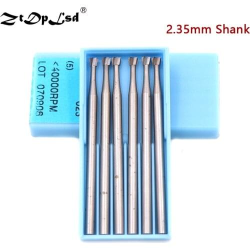 ZtDpLsd 2.35mm Shank 0.6-2.3mm Precision Tungsten Carbide Burrs Milling Cutter Rotary Tool Inverted Ladder Carving Knife