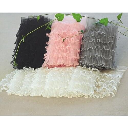 1M High Quality Tulle Lace Fabric Guipure Multi Layer Mesh Fabric 18CM Voile Lace Trim Ribbon Laces Sewing Trimmings Dresses F09