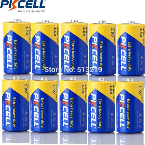 10PCS PKCELL C size battery R14P UM2 Batteria 1.5V Super Heavy Duty Dry Cell Carbon Zinc Battery