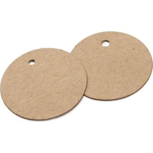 100pcs/lot 2cm Brown Round Kraft Paper Tags DIY Food Label Wedding Gift Decorating Tag Party Supplies