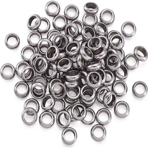100pcs 304 Stainless Steel Rings Beads Spacers for Jewelry Making Bracelet jewellery Accessories Bead 4mm/5mm/6mm/7mm/8mm F70