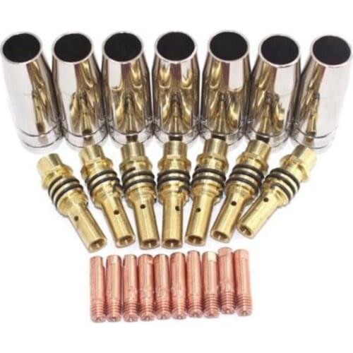 24Pcs 15AK Nozzles Contact Tips Holders MIG Welder Consumable Welding Tool Accessory Fit for 15AK Welding Torch