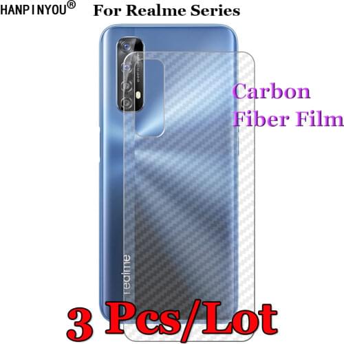 3 Pcs/Lot For Realme 7 8 7i X7 Pro Ultra Extreme 5G 3D Clear Carbon Fiber Back Film Screen Protector Sticker (Not Glass)