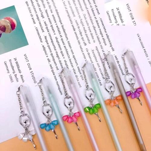 36 pcs/lot Creative Diamond Pendant Gel Pen Cute 0.5 mm black ink Signature Pen School Office writing Supplies Promotional Gift