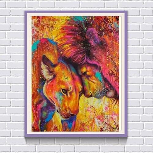New Animal painting lion diamond painting cross stitch 5D DIY resin crafts diamond mosaic home decoration 5D wall stickersFG1388