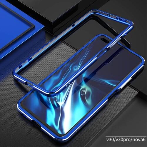 Bumper Case For Honor V30 v 30 Pro Huawei Nova 6 Metal Fram Aluminum Slim Cover Phone Case Protector