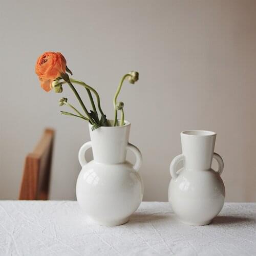 White Ceramics Vases Nordic Style Creative Office Accessories Art Vases Living Room Dekoracje Do Domu Home Decor DI50HP