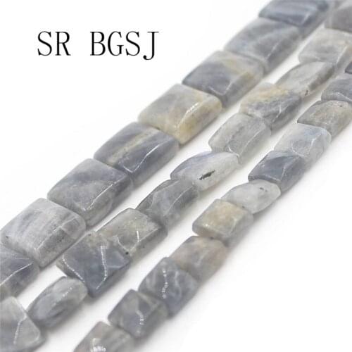 Free Shipping 8mm 10mm 12mm Faceted Square Gray Labradorite Gems Natural Stone Loose Beads Strand 15"