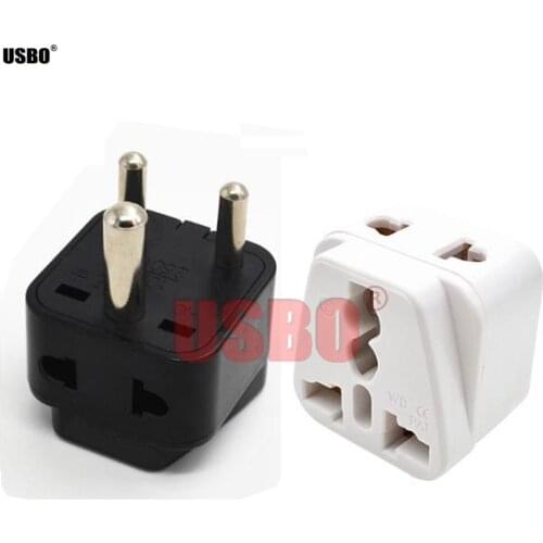 Black white 10A 250V 2-into-1 AU UK US EU Swiss Italy to South Africa India Sri Lakna travel adaptor plug socket convertor