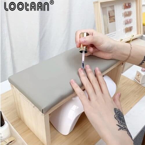 Manicure Wood Hand Rest For Nail Pillow Supportable Desktop Hand Stand For Manicure Table Mat Arm Wrist Hand Rest Pillow Tools