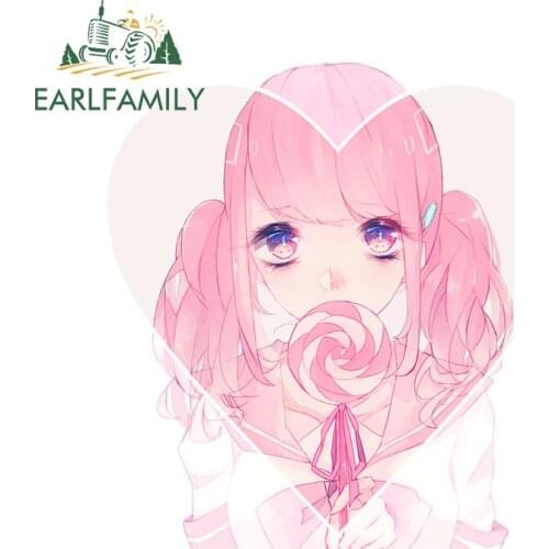 EARLFAMILY 13cm x 8.9cm for Anime Girl Car Sticker Creative VAN Stickers DIY Waterproof 3D Snowboard Scratch-proof Vinyl Decal