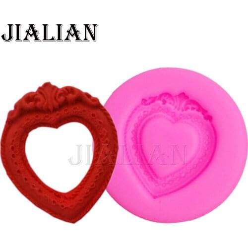 Craft Molds DIY Heart frame kitchen Baking accessories Photo Love Shape Cake cooking tools chocolate silicone mold T0741