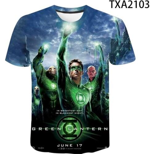Summer New Green Lantern Fashion T-shirt Streetwear Boy Girl Kids 3D Printed Short Sleeve Casual Men Women Children Tops