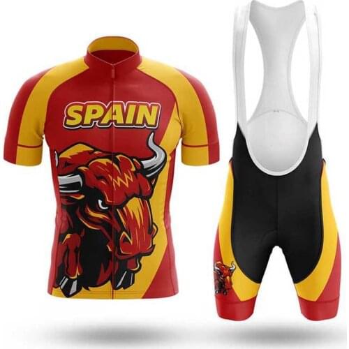 Spain mens summer cycling clothing mallot ciclismo hombre verano mountain bike clothes cycling equipment mtb bicycle jersey set