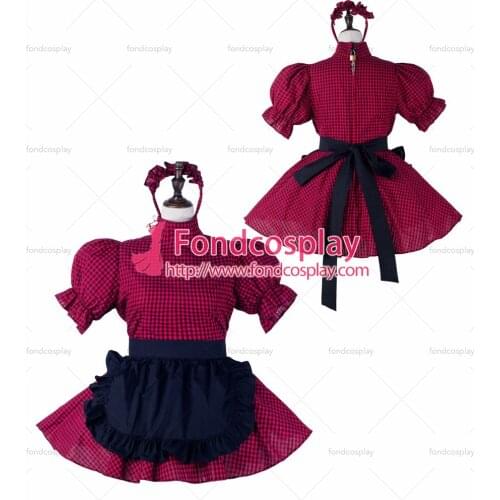 Sissy maid cotton dress lockable Uniform cosplay costume Tailor-made[G2233]