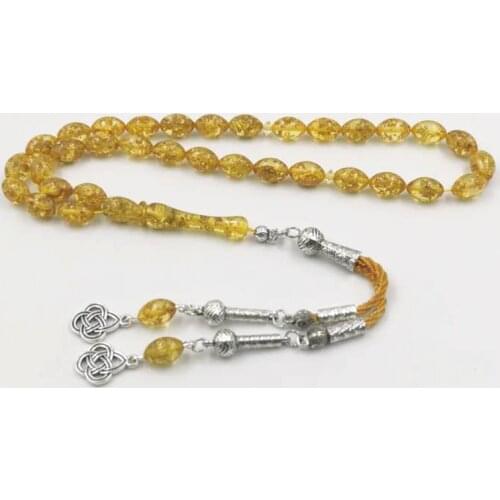 Golden Resin Tasbih muslim bracelet gift 33 prayerbeads masbaha 2020 design Misbaha turkies accessories handmade Rosary
