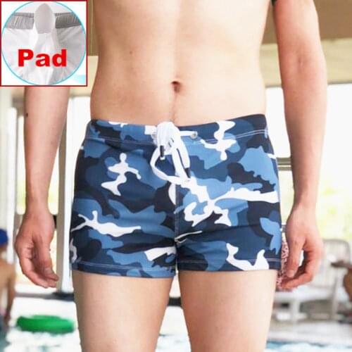 Penis Push Up Padded Swimwear for Men Swimming Trunks Swim Shorts Sexy Gay Bulge Swimwear Boxer Briefs Bathing Suit Swimsuit Man