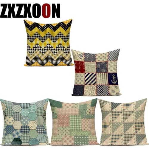 Polyester Decorative Throw Pillows Case Sofa Home Pillow Cushion Cover Colorful Geometric Pillow Cover for Living Room Decor