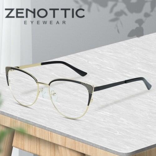 ZENOTTIC Cat Eye Prescription Glasses For Women Full Frame Ladies Fashion Trending Eyewear Myopia Hyperopia Optical Eyeglasses