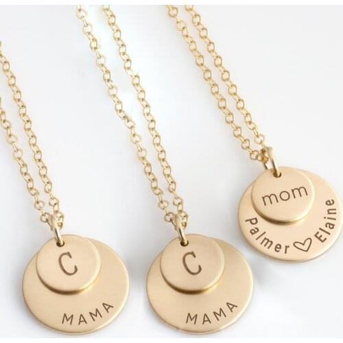 Gold Filled Disk Necklace All Languages Name necklace Handmade Choker Pendant Boho Letter Necklace Kolye Women Jewelry