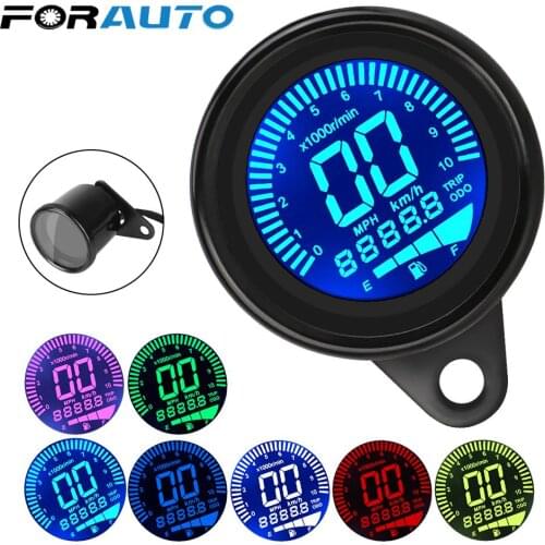 DC 12V Universal Motorcycle Digital Speedometer Retro LCD Odometer Scooter ATV Meter LED LCD Tachometer Indicator Fuel Meter