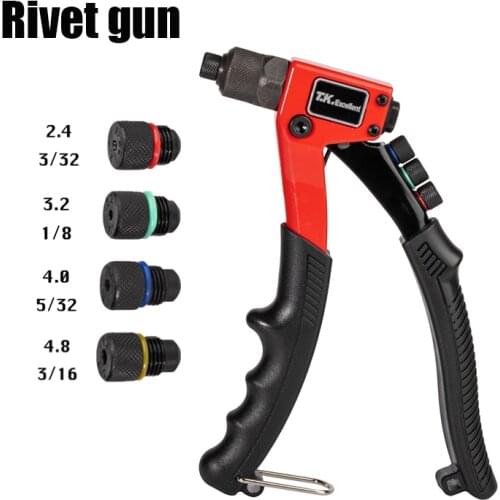 Manual Rivet Gun pop it with 4-Sizes Tool Heads Metalworking Rivet Tools Gun herramientas de mano remachadora armas