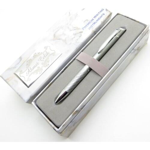 Wings Marble T285 Gray Chrome Ballpoint Pen | İsme Special Pen | Gift Pen