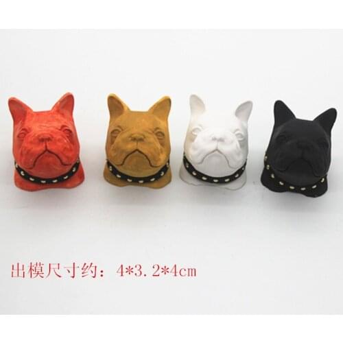 Silicone mold French bulldog head shape 4x4x3.2cm DIY Plaster Aromatherapy clay soap decoration craft mold